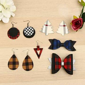 SIMPZIA Plaid Faux Leather Sheets for DIY Crafting