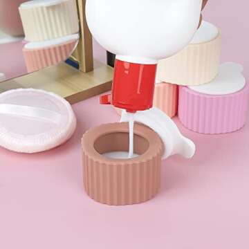 Adorila 4 Pack Silicone Cream Jar with Lids, 20 ml Small Travel Containers for Toiletries, Leakproof Refillable Bottles for Body Hand Cream, Lotion