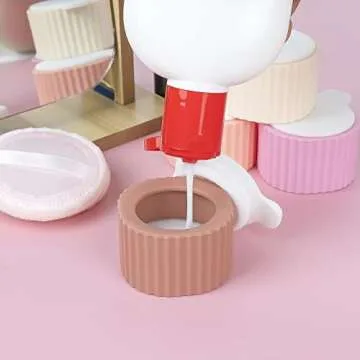 Adorila 4 Pack Leakproof Silicone Cream Jars for Travel