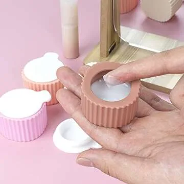 Adorila 4 Pack Leakproof Silicone Cream Jars for Travel