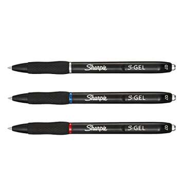 Sharpie S-Gel, Gel Pens, Medium Point (0.7mm), Assorted Colors, 4 Count