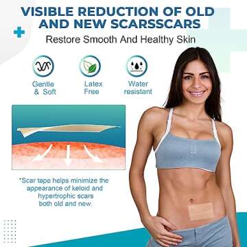 Silicone Scar Sheets, Silicone Scar Tape(1.6”x 60” Roll-1.5M), Silicone Scar Strips, Professional Scar Removal Sheets for Surgical Scars, Keloid, C-Section, Burn et