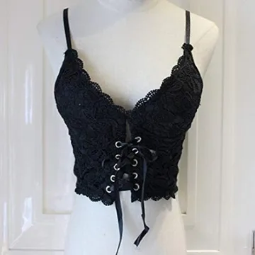 YM YOUMU Women High Collar Zip Up Punk Camisole