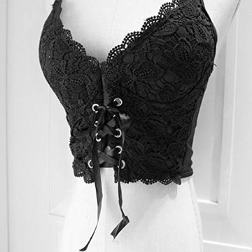 YM YOUMU Women High Collar Zip Up Punk Camisole