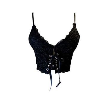 YM YOUMU Women High Collar Zip Up Punk Camisole