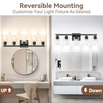 Stunning 5-Light Bathroom Light Fixtures - Elegant & Durable Design
