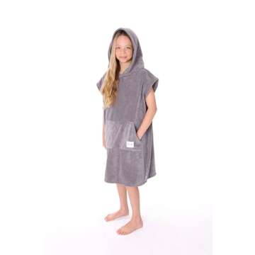 Slay Surf Changing Poncho, Wearable Hooded Towels for Kids, Swimming Towel, Beach Cover Up,One Size ...