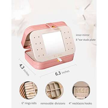 S.Leaf Travel Jewelry Organizer Compact Jewelry Case for Women