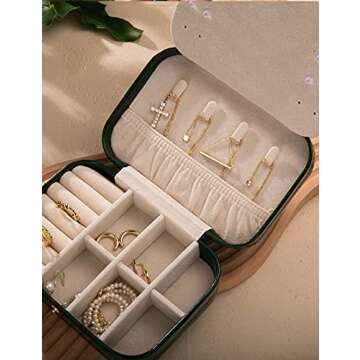 S.Leaf Travel Jewelry Organizer Compact Jewelry Case for Women