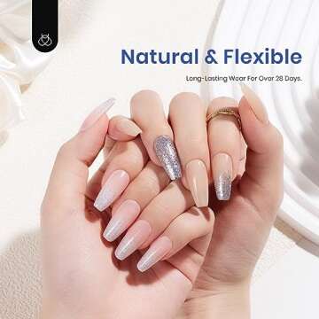 Beetles Gel Nail Kit Easy Nail Extension Set With Etch X Nail Tips 504Pcs Half Matte Medium Coffin Shaped Tips 5 in 1 Nail Glue Base Gel and Innovative Led Lamp Diy Art at Home Nail Kit