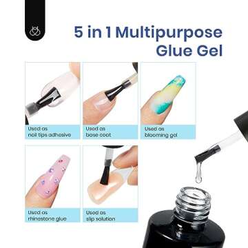 Beetles Gel Nail Kit Easy Nail Extension Set With Etch X Nail Tips 504Pcs Half Matte Medium Coffin Shaped Tips 5 in 1 Nail Glue Base Gel and Innovative Led Lamp Diy Art at Home Nail Kit