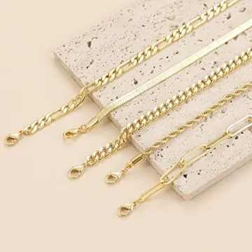Trendy 14K Gold Bracelets Set for Women - DEARMAY