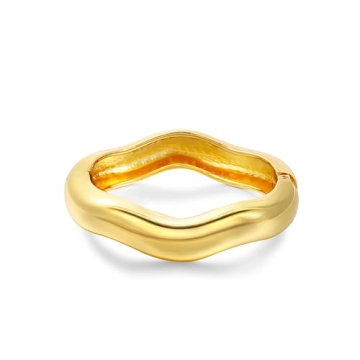 Stunning Joya Love Adjustable Gold Bangle Bracelet for Women