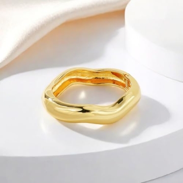 Elegant Joya Love Adjustable Gold Bangle Bracelet