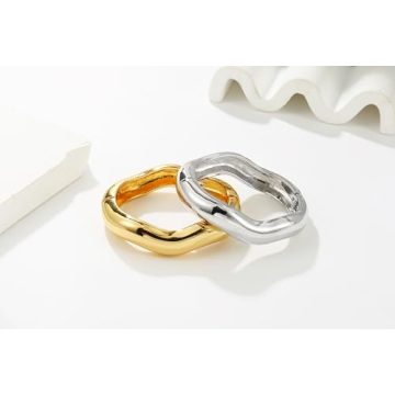 Elegant Joya Love Adjustable Gold Bangle Bracelet