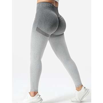 YEOREO Scrunch Butt Lift Leggings for Women Workout Yoga Pants Ruched Booty High Waist Seamless Leggings Compression Tights Gradient Gray S