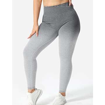 YEOREO Scrunch Butt Lift Leggings for Women Workout Yoga Pants Ruched Booty High Waist Seamless Leggings Compression Tights Gradient Gray S