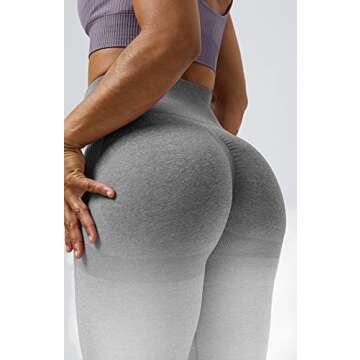 YEOREO Scrunch Butt Lift Leggings for Women Workout Yoga Pants Ruched Booty High Waist Seamless Leggings Compression Tights Gradient Gray S