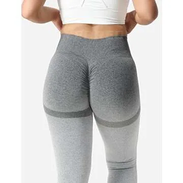 YEOREO Scrunch Butt Lift Leggings for Women Workout Yoga Pants Ruched Booty High Waist Seamless Leggings Compression Tights Gradient Gray S