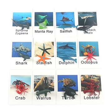 MEROCO Montessori Animal Match Game Cards Marine Animal Matching Montessori Language Materials Toddl...