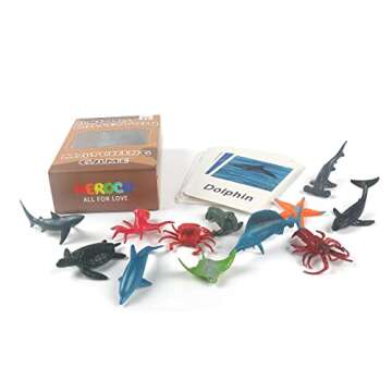 MEROCO Montessori Animal Match Game Cards Marine Animal Matching Montessori Language Materials Toddlers Preschool Educational Learning Toys NEWT011