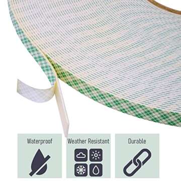 CANOPUS Double Sided Foam Tape for Craft and Card Making Projects, Heavy Duty Adhesive Mounting Tape 4016 (0.5in x 10yd)