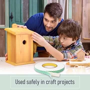 CANOPUS Double Sided Foam Tape for Craft and Card Making Projects, Heavy Duty Adhesive Mounting Tape 4016 (0.5in x 10yd)