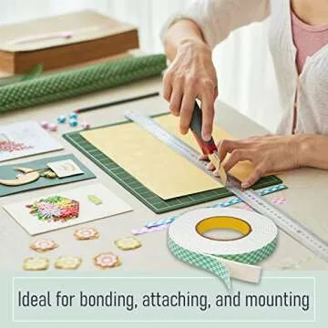 CANOPUS Double Sided Foam Tape for Craft and Card Making Projects, Heavy Duty Adhesive Mounting Tape 4016 (0.5in x 10yd)