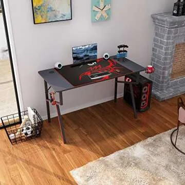 DESIGNA Gaming Desk 47 Inch - K-Shaped Office Desk
