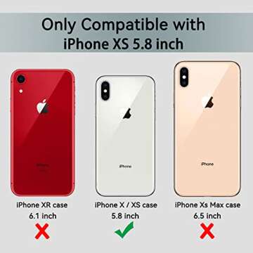 COOLQO Compatible for iPhone X/XS Case [10 FT Military Grade Drop Protection][2 X Tempered Glass Scr...