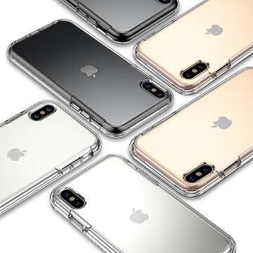 COOLQO Compatible for iPhone X/XS Case [10 FT Military Grade Drop Protection][2 X Tempered Glass Screen Protector][Dual Layer] Heavy Duty Shockproof Protective Clear Phone Cover Case for iPhone X/XS