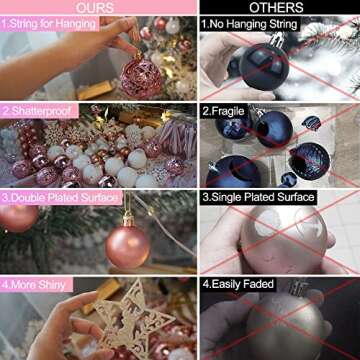 PIIDUOO 114ct Christmas Balls Ornaments for Xmas Tree - Shatterproof Small Christmas Tree Decoration...