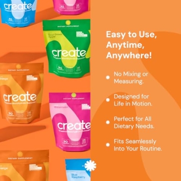 Create Creatine Monohydrate Gummies for Men & Women, Boost Focus, Strength, and Endurance, Anti-Melting Formula, Vegan, Gluten-Free, Non-GMO, 1.5g of Creatine per Gummy (Orange, 90 ct)