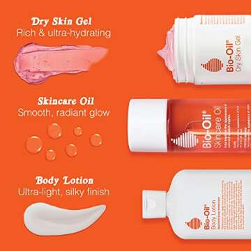 Bio-Oil Dry Skin Gel, Face and Body Moisturizer, Fast Absorbing Hydration, with Soothing Emollients and Vitamin B3, Non-Comedogenic, 1.7 Oz