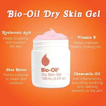 Bio-Oil Dry Skin Gel, Face and Body Moisturizer, Fast Absorbing Hydration, with Soothing Emollients and Vitamin B3, Non-Comedogenic, 1.7 Oz