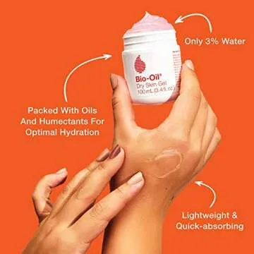 Bio-Oil Dry Skin Gel, Face and Body Moisturizer, Fast Absorbing Hydration, with Soothing Emollients and Vitamin B3, Non-Comedogenic, 1.7 Oz