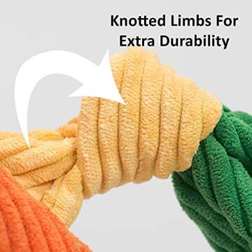 HuggleHounds Knotties Dog Toys For Small Dogs - Plush Dog Toy For all breeds - Squeaky Interactive P...