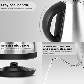 Cusimax 4-Cup Electric Gooseneck Kettle for Brewing