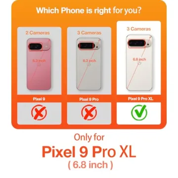 TORRAS Magnetic & Stand for Google Pixel 9 Pro XL Case, Fit for MagSafe, 12FT Mil-Grade Drop Protection, Slim Fit for Google Pixel 9 Pro XL Phone Case with Built-in Kickstand, Translucent Matte Black