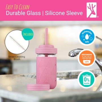 Elk and Friends Eco-Friendly Mason Jar Cups for Kids