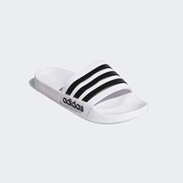 adidas Men's Adilette Shower Slides White/Core Black/White 9