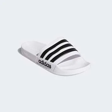 adidas Men's Adilette Shower Slides White/Core Black/White 9