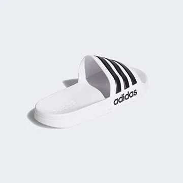 adidas Men's Adilette Shower Slides White/Core Black/White 9
