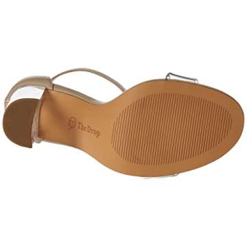 The Drop Women's Rebecca Strappy High Block Heel Sandal, Clear, 7