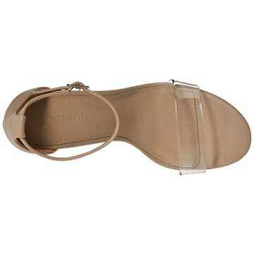 The Drop Women's Rebecca Strappy High Block Heel Sandal, Clear, 7