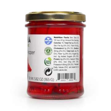 Zona Organic | Spanish Fire Roasted Piquillo Peppers | 6.5 oz (Pack of 2)