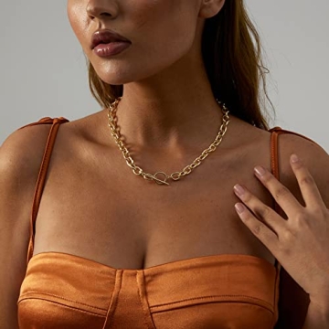 Viromy 18K Gold Toggle Necklace Stylish Jewelry for All