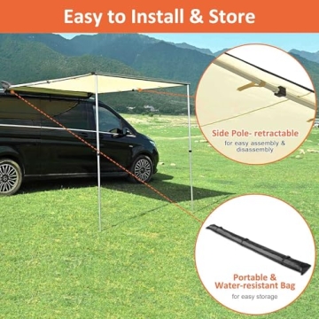 Yescom 6.6x8.2 Vehicle Awning for Camping and Travel