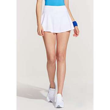 TSLA Women's Athletic Skorts Lightweight Active Tennis Skirts, Workout Running Golf Skirt with Pockets Built-in Shorts