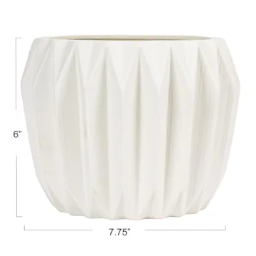 Bloomingville Stoneware Fluted Planter - Stylish Home Décor